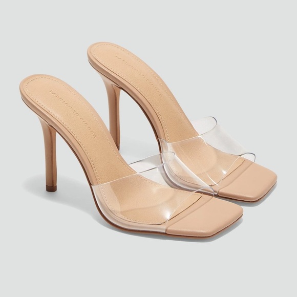 Fashion to Figure | Valentina Clear Open Back Sandals - Picture 1 of 8